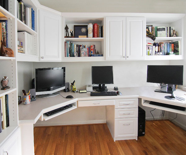 White Home Office system with file drawers and cubbies